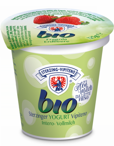 Compra Fragola Yogurt intero da latte fieno Bio Latteria Vipiteno 125g I  Pur Südtirol®